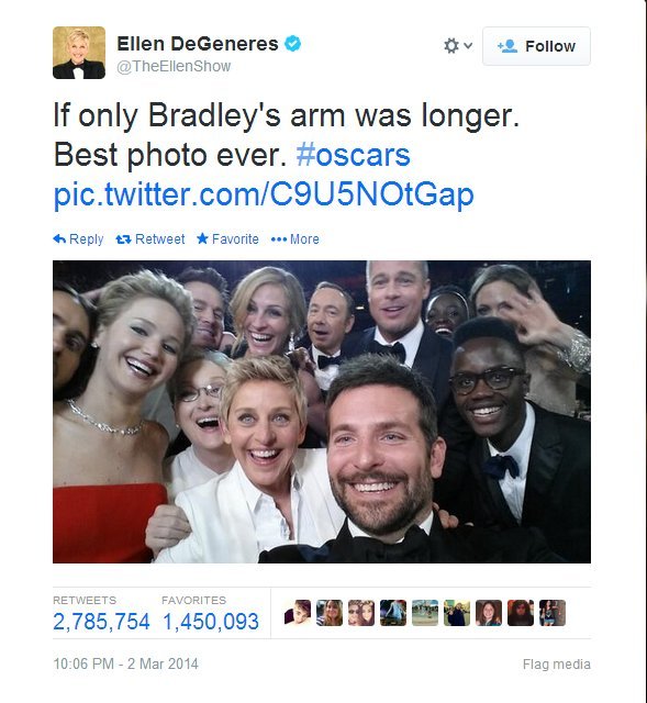 Although Samsung was an Oscars sponsor, host Ellen DeGeneres was tweeting backstage from an iPhone.